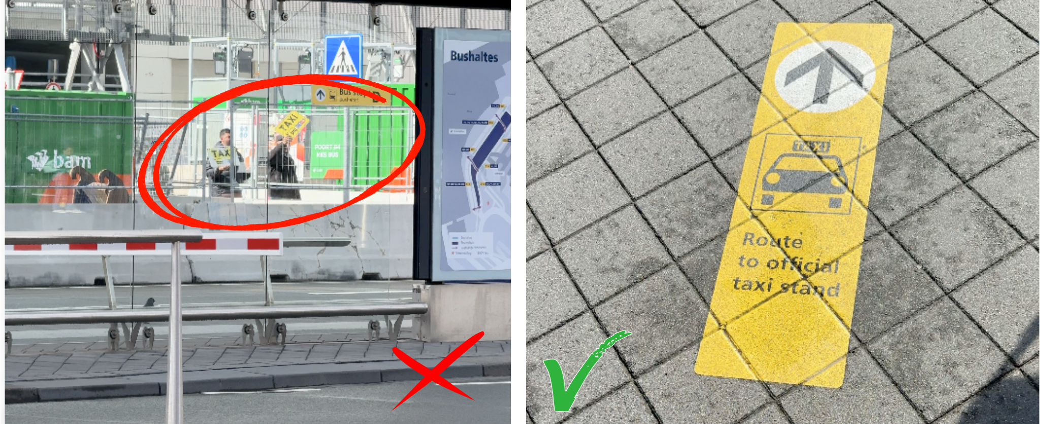 Taxi ilegal en el aeropuerto de Ámsterdam.